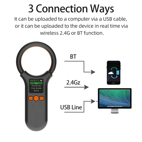 Animal Microchip Pet Tag Scanner ID Reader RFID EMID Animal Handheld Chip Reader 