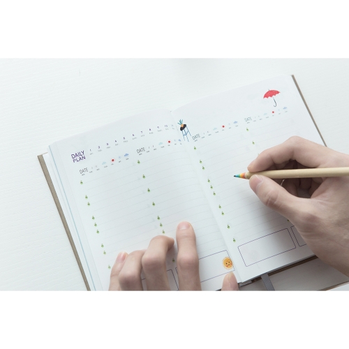 

365 Days Planner Book Notbook Notepad Student Supplies Hard Cover Hand-book