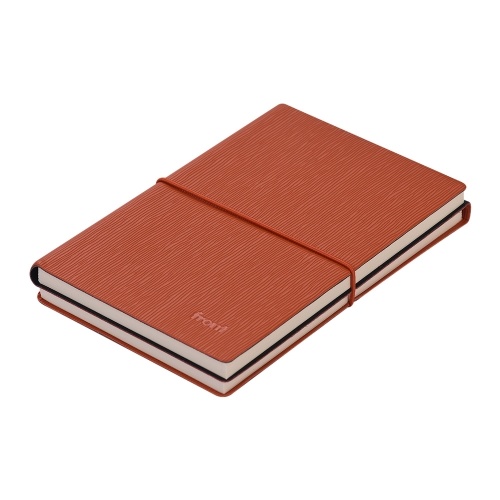 

Front Portable PU Leather Soft Cover with Elastic Closure Lined A6 Notebook