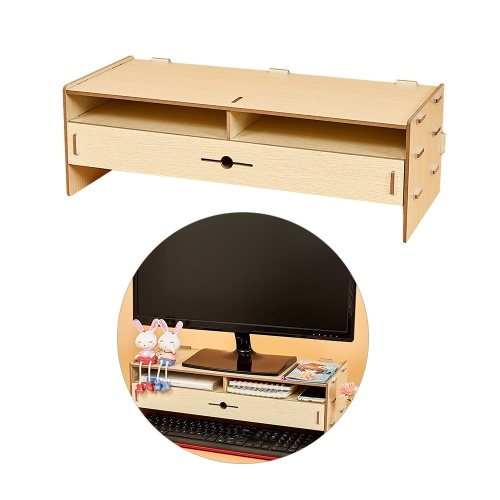 

Подставка для монитора компьютера Riser Wood Desktop Organizer с канцелярскими принадлежностями Клавиатура Слоты для хранения ящиков Офисные школьные принадлежности