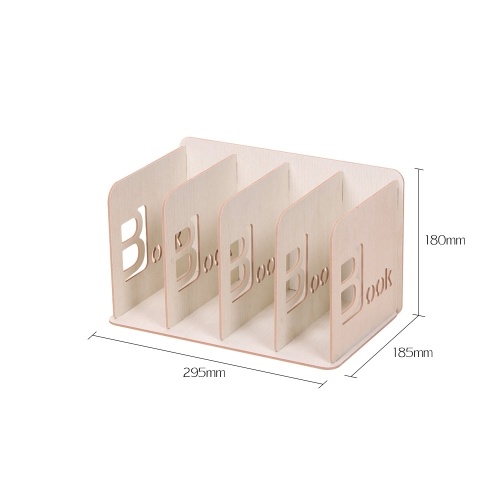 

Desk File Rack Book Sorter Organizer Holder Wood with 4 Compartments for Students School Office Home