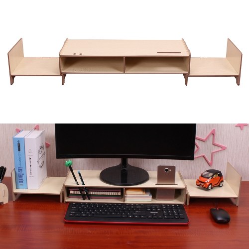 

DIY Многофункциональный монитор подставки Riser Large Desk Organizer Wood Transformable Design for Office School Home