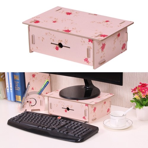 

Маленький настольный монитор Riser Stand Organizer Wood с выдвижным ящиком для школьного офиса