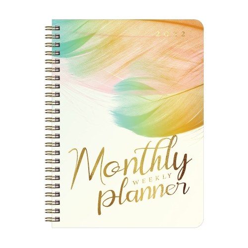 

A5 Notebook Meeting Organizer Travel Journal Daily Spiral Plan Notebooks 2022 Monthly Unit Planer 68 Sheet Hard Cover Elastic Closure for Women Girls Daughter Kids Artists Drawing Travelers