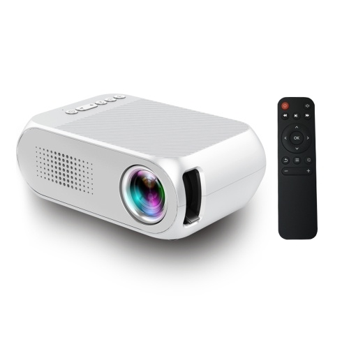 

Aibecy YG320 Mini Portable LED Projector 1080P Supported 600 Lumens Multimedia Home Theater Video Projector Player with USB/TF/HD/AV/Audio Out Interface Remote Control