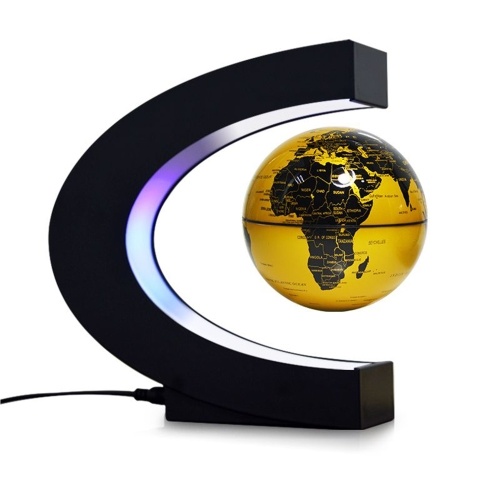 

3 Inch Magnetic Levitation Floating Globe World Map Globe with C Shape Base LED Lights for Teaching Home Office Desk Decoration