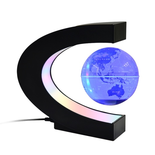 

Floating Globe with LED Multicolor Base Creative 4 Inch C Shape Anti Gravity Magnetic Levitation Rotating World Map for Children Gift Home Office Desk Decoration Teaching Demo