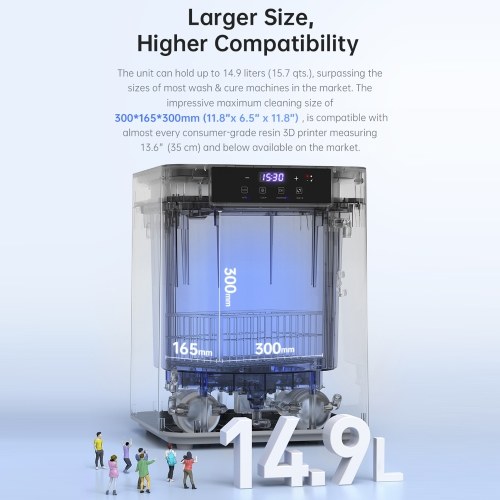 Anycubic Wash&Cure Machine for LCD SLA DLP 3D Printer Models with Control Panel Intelligent Fault Detection 