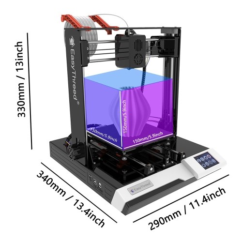 EasyThreed K8 plus 3D Printer FDM Desktop Printing Machine 150x150x150mm Print Size for Beginners Comes with 10m PLA Sample Filament 