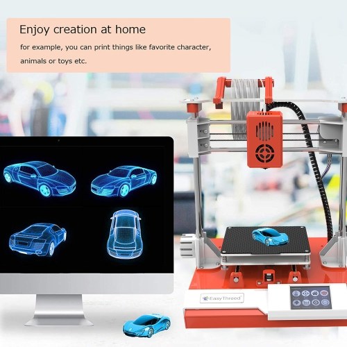 EasyThreed K6 3D Printer FDM Desktop Printing Machine 150x150x150mm Print Size for Beginners Comes with 10m PLA Sample Filament 