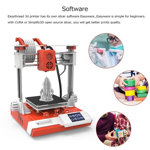 EasyThreed K6 3D Printer FDM Desktop Printing Machine 150x150x150mm Print Size for Beginners Comes with 10m PLA Sample Filament 
