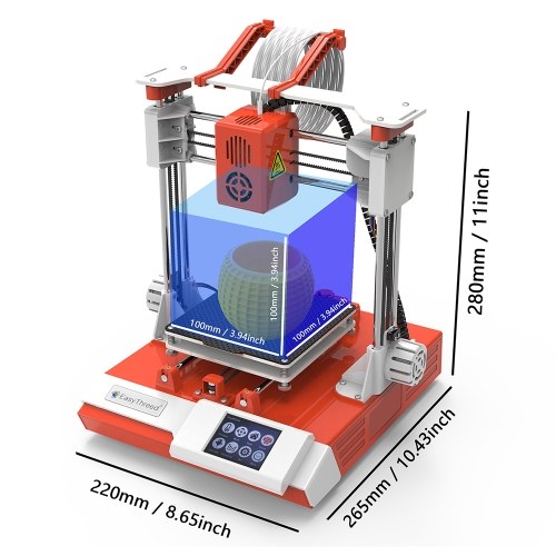 EasyThreed K6 3D Printer FDM Desktop Printing Machine 150x150x150mm Print Size for Beginners Comes with 10m PLA Sample Filament 