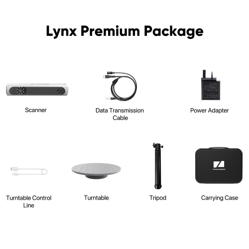 3DMakerpro Lynx Handheld 3D Scanner for 3D Printing 0.1mm Accuracy&10FPS Scanning Lightning-Fast Speed Compatible with Win10/11 and MacOS 11/12 (Premium) 