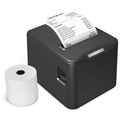 Bisofice Thermal Receipt Printer 80mm Desktop Direct Thermal Printing USB+LAN Connection High Speed with Auto Cutter Paper Bin
