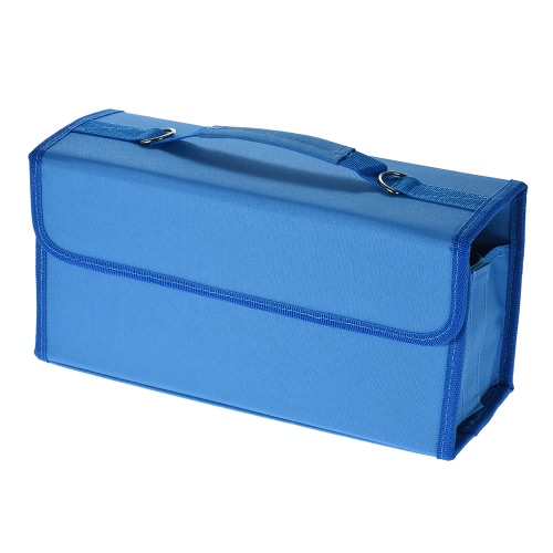 

Portable 80 Slots Folding Large Capacity Color Marker Pen Case Holder Storage Bag Organizer with Hand Shoulder Strap for Artists S