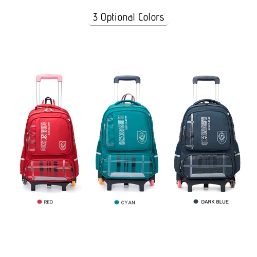 

QXH Six-Wheel Rolling Backpack Trolley Wheeled School Bag for Boy Girl Kids Children