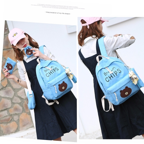 

8 Pieces Lovely and Fresh Brown Bear Backpack Multi-purpose Shoulder