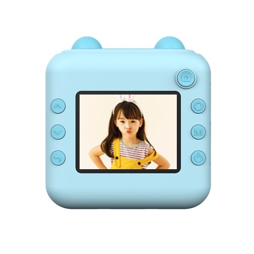 

Портативный мини-фотопринтер с камерой мгновенной печати 1080P для детей с камерой 1200 Вт, экраном 2,4 дюйма и 1 рулоном бумаги для печати