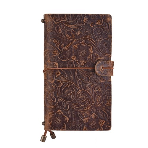 

Vintage Full Grain Leather Refillable Travel Journal Notebook