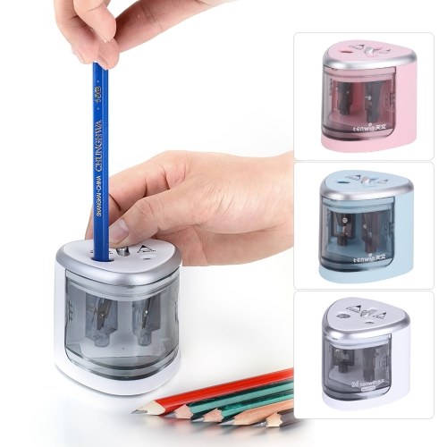 Multi-fonctionnel automatique crayon électrique à piles avec 2 trous (6-8mm / 9-12mm) pour Home School Student Rose