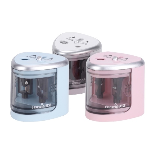 Multi-functional Automatic Electric Pencil Sharpener Battery Operated with 2 Holes(6-8mm / 9-12mm) for Home School Student Pink