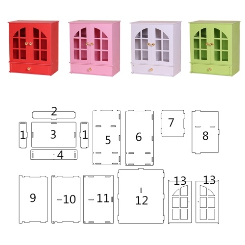 

Wood Makeup Organizer Case Closet Desktop Cosmetic Holder Tray Drawer Closet Jewlry Storage Box Container