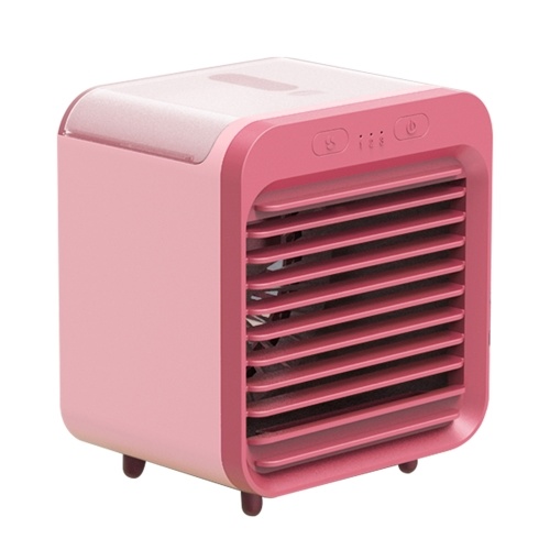 Portable Air Cooler Water-cooled Air Conditioning Desktop Fan 3 Gears USB Rechargeable for Home Outdoor Travel (White)