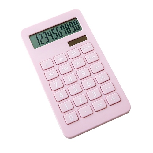 

Portable Desk Calculator 10 Digits Display Solar Energy & Button Battery Dual Power Accounting Tool for School Students Children Office Supplies