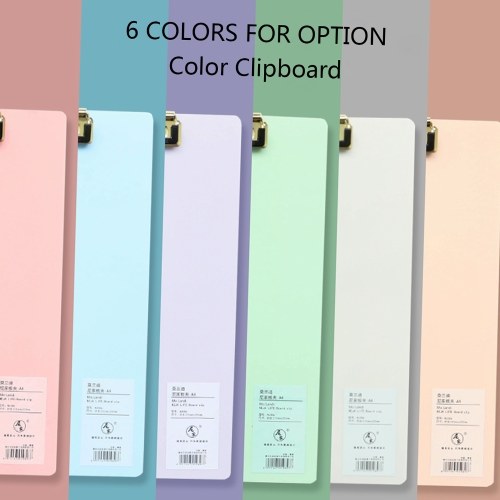 

A4 Plastic Clipboard Hardboard Writing Pad Profile Clip with Hanging Hole for Students School Office