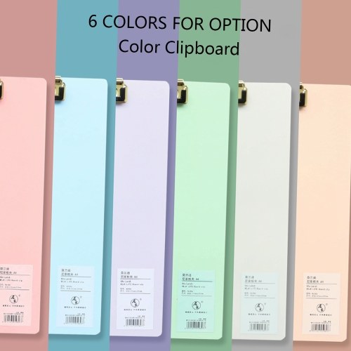 

A4 Plastic Clipboard Hardboard Writing Pad Profile Clip with Hanging Hole for Students School Office