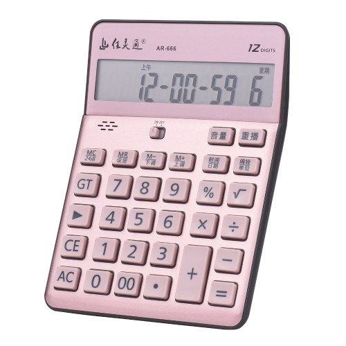 12 Digit Large LCD Display Accounting  Electronic Calculator Musical Desktop Calculator