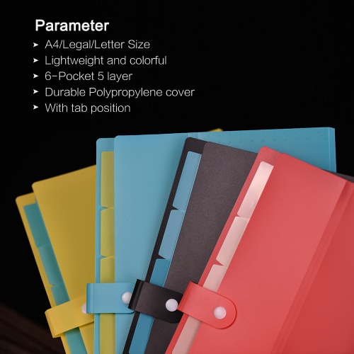 

A4/Legal/Letter Size Poly Expanding File Folder Organizer Jacket with Buckle Closure for Contract Tax Documents Monthly Bill State