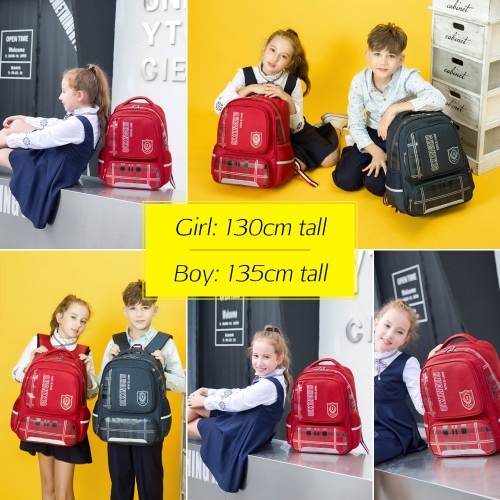 

QXH Six-Wheel Rolling Backpack Trolley Wheeled School Bag for Boy Girl Kids Children