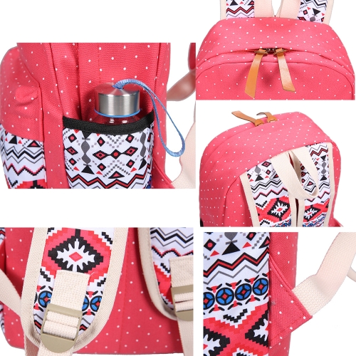 

Three Pieces of Leisure Students Backpack Fashion National Style Double Shoulder Bag