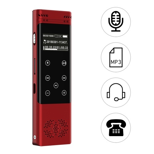 

8GB Профессиональный цифровой диктофон MP3 Muisc Player Макс. 1536kbps Сенсорные кнопки Звуковая активированная запись