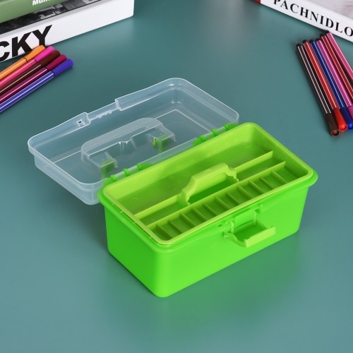 

Portable Plastic Art Storage Box Watercolor Oil Painting Supplies Multipurpose Case with Handle for Artists Students