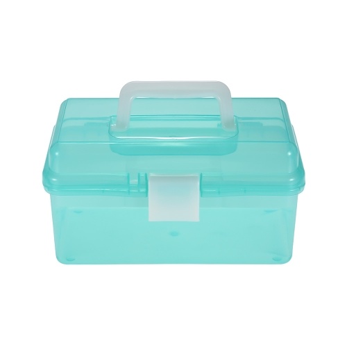 Clear Plastic Art Storage Box Painting Supplies Multipurpose Case Meidum Size with Handle for Artists Students Medine Tools Cosmetics Fishing Supplies