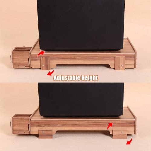 

Elevated Wood Computer Monitor Stand Riser Laptop Shelf Desk Organizer with Keyboard Storage Adjustable Height for Office School