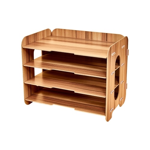 Creative Desktop File Organizer Supporto per documenti in legno Vassoio per lettere 4 Strati per uso domestico in ufficio