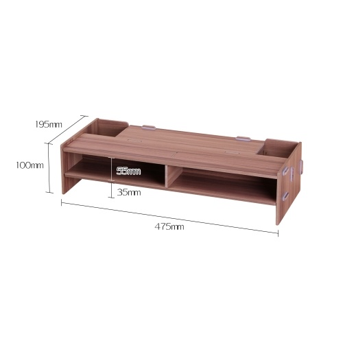 

Wooden Monitor Stand Riser Computer Desk Organizer with Storage Slots for Office Supplies School Teachers