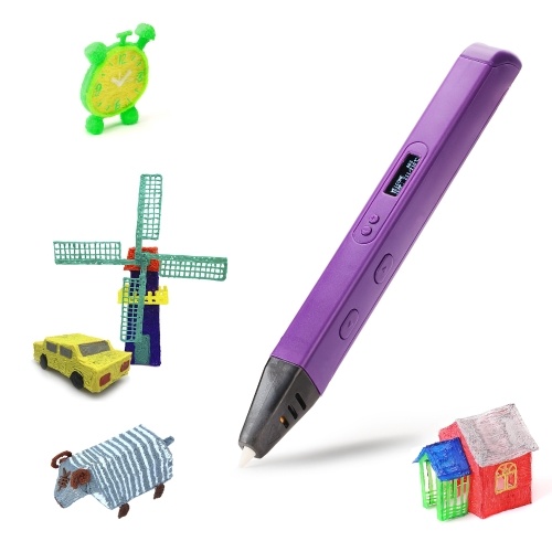 

3D Printing Pen Apply with 1.75mm Filament ABS PLA Support Temperature Speed Adjustment with OLED Screen Heat Dissipation DIY for Teen Children and Adults Christmas Birthday Gift