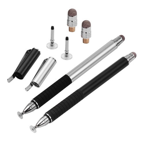 

2-in-1 Precision Stylus Pen with Clip and Conductive Head and Disc Tip