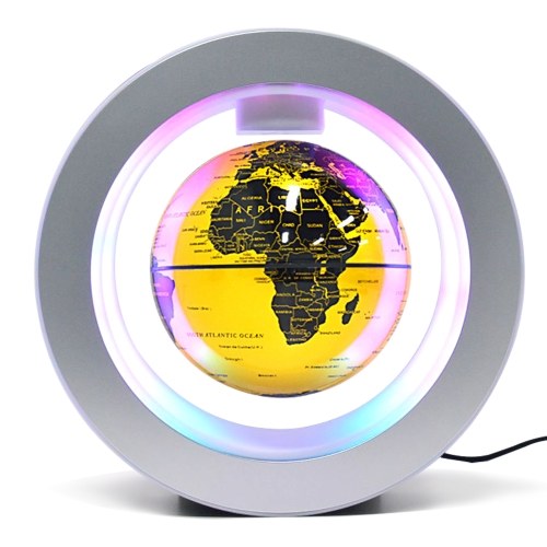 

Floating Globe with LED Multicolor Base Creative 6 Inch Anti Gravity Magnetic Levitation Rotating World Map for Children Gift Home Office Desk Decoration Teaching Demo