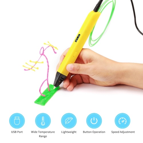 

3D Printing Pen Apply with 1.75mm Filament ABS PLA Support Temperature Speed Adjustment Heat Dissipation with Indicator Light DIY for Teen Children and Adults Christmas Birthday Gift