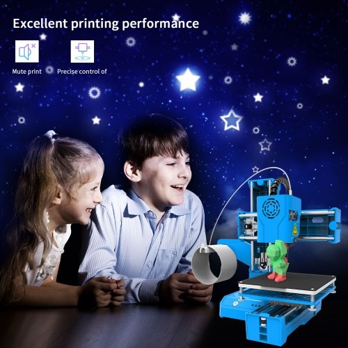EasyThreed 3D Printer Mini Desktop Printing Machine for Kids 100x100x100mm Print Size 