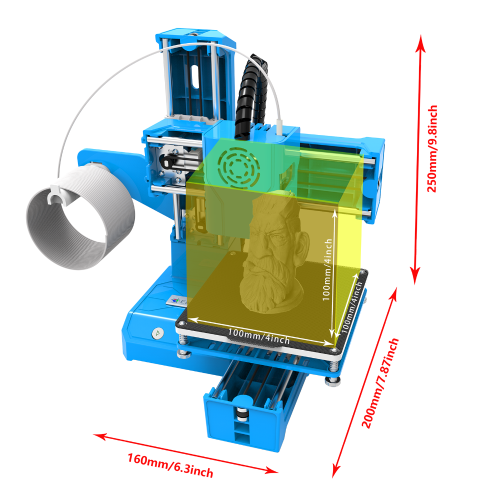 EasyThreed 3D Printer Mini Desktop Printing Machine for Kids 100x100x100mm Print Size 