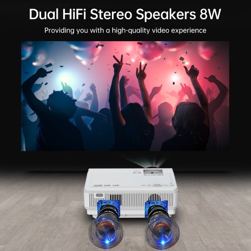 

WiFi Android 9.0 System Mini Projector Support 210in Display Same Screen Technique Movie Projector