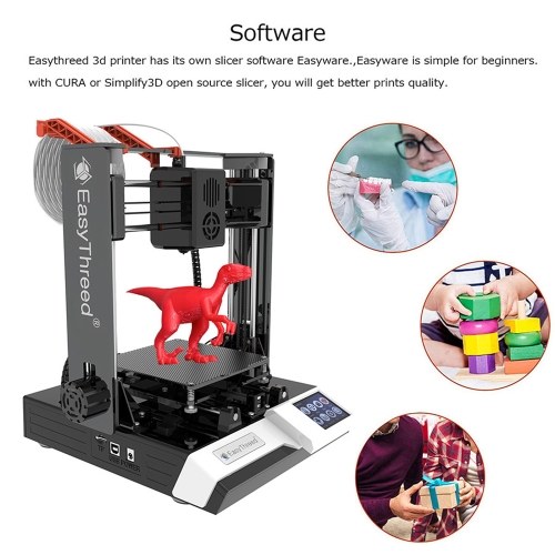 

EasyThreed K6 Plus 3D Printer FDM Desktop Printing Machine 150x150x150mm Print Size for Beginners Comes with 10m PLA Sample Filament