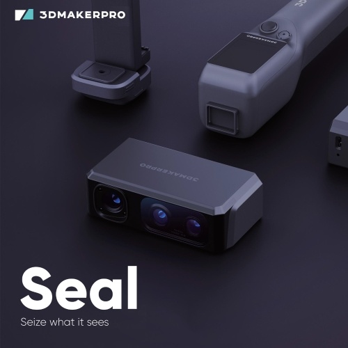 3DMakerpro Seal 3D Scanner for 3D Printer with 0.01mm Accuracy 24-bit Color Camera 10FPS Scanning Speed Anti-Shake Scan 3D Model Scanner Compatible with Android/iOS/Win10/MacOS System 