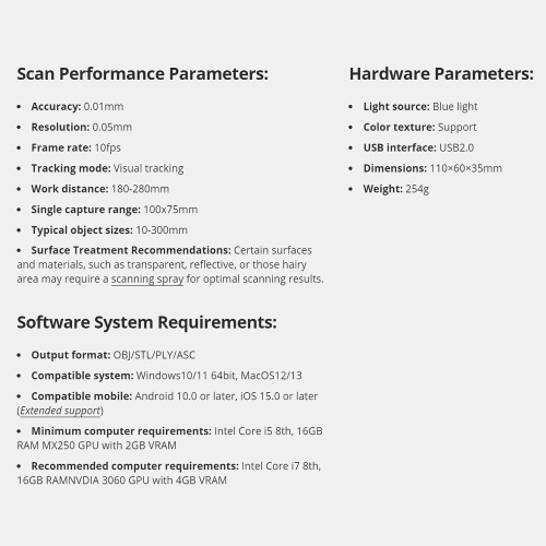 3DMakerpro Seal 3D Scanner for 3D Printer with 0.01mm Accuracy 24-bit Color Camera 10FPS Scanning Speed Anti-Shake Scan 3D Model Scanner Compatible with Android/iOS/Win10/MacOS System 